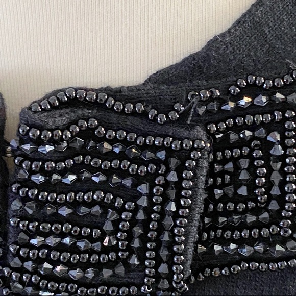 Boden Black Beaded Bow Crop Cardigan - Picture 4 of 8